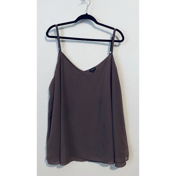 Torrid Top Womens 4X Purple Mauve Sophie Chiffon Double Layer Swing Cami Boho - Picture 1 of 7
